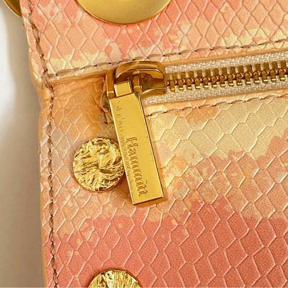 HAMMITT LOS ANGELES CORAL PINK GOLD HIMALAYAN SNAKE TONY CROSSBODY PURSE - Picture 15 of 15